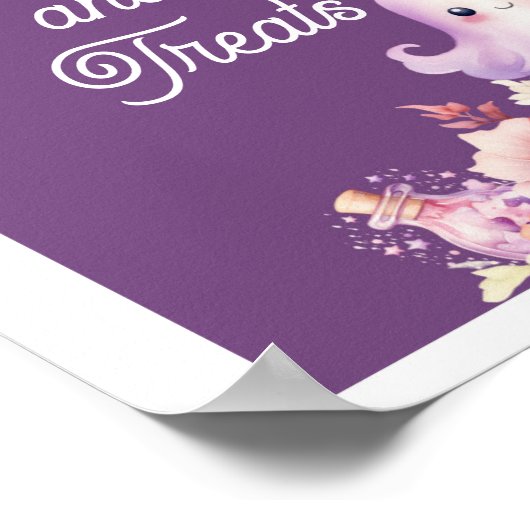 Little Boo lila Halloween Süßigkeiten und Leckerei Poster (Ecke)