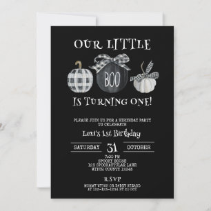 Little Boo macht eins, Halloween 1. Geburtstag Einladung