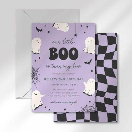 Little Boo macht zwei Geburtstagseinladungen Einladung