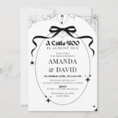 Little Boo Minimal Gothic Halloween Baby Shower Einladung (Vorderseite)