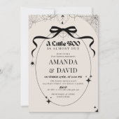 Little Boo Minimal Gothic Halloween Baby Shower Einladung (Vorderseite)