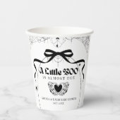 Little Boo Minimal Gothic Halloween Baby Shower Pappbecher (Vorderseite)