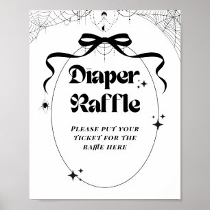 Little Boo Minimal Gothic Halloween Baby Shower Poster