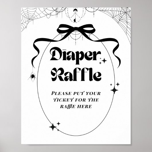 Little Boo Minimal Gothic Halloween Baby Shower Poster (Vorne)