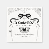 Little Boo Minimal Gothic Halloween Baby Shower Serviette (Vorderseite)