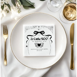 Little Boo Minimal Gothic Halloween Baby Shower Serviette