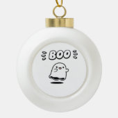 Little Boo Minimal Style Keramik Kugel-Ornament (Vorderseite)