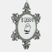 Little Boo Minimal Style Schneeflocken Zinn-Ornament (Links)