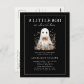 Little Boo Niedlich Ghost Bow Wildblumen Kinderdus Postkarte (Vorne/Hinten)