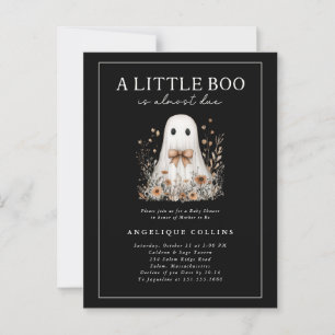 Little Boo Niedlich Ghost Bow Wildblumen Kinderdus Postkarte