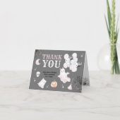 Little Boo Niedlich Ghost Halloween Kindermädchend Dankeskarte (Vorderseite)