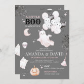 Little Boo Niedlich Ghost Halloween Kindermädchend Einladung (Vorne/Hinten)
