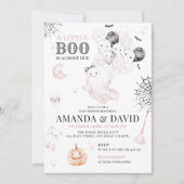 Little Boo Niedlich Ghost Halloween Kindermädchend Einladung (Vorderseite)