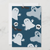 Little Boo Niedlich Halloween Baby Boy Dusche Einladung (Rückseite)