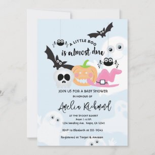 Little Boo Niedlich Halloween Baby Boy Dusche Einladung