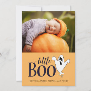 Little Boo Niedlich Halloween Baby Foto Feiertagskarte