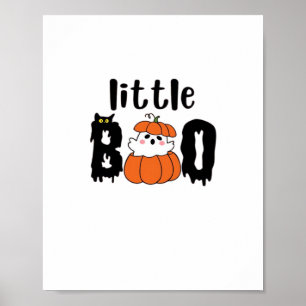 Little Boo Niedlich Halloween Pumpkin Cat Vintag S Poster