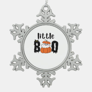Little Boo Niedlich Halloween Pumpkin Cat Vintag S Schneeflocken Zinn-Ornament