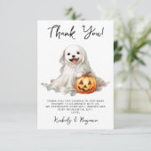 Little Boo Niedlich Halloween Simple Baby Dusche Dankeskarte (Stehend Vorderseite)