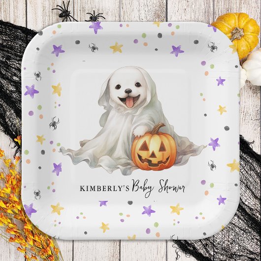 Little Boo Niedlich Halloween Wassercolor Babydusc Pappteller