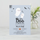Little Boo Niedlich Mommy Baby Ghost Halloween Dus Einladung (Stehend Vorderseite)