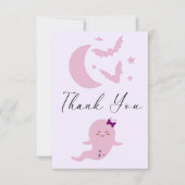 Little boo niedliche Ghost Halloween Babydusche Dankeskarte (Vorderseite)