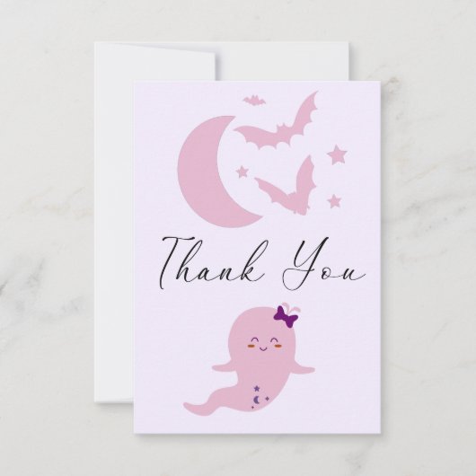 Little boo niedliche Ghost Halloween Babydusche Dankeskarte (Vorderseite)