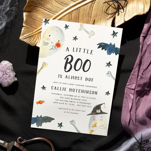 Little Boo | Niedliche Halloween-Kinderdusche Einladung