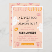 Little Boo Orange Halloween Babydusche Einladung (Vorne/Hinten)
