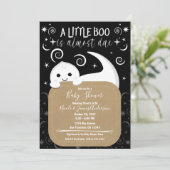 Little Boo Peeking Ghost Halloween Kinderdusche Einladung (Stehend Vorderseite)