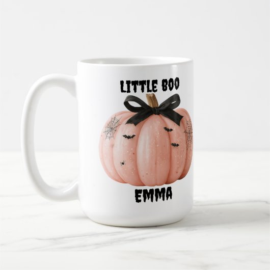 Little Boo Personalisiert Halloween Pumpkin Kaffeetasse (Links)