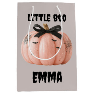 Little Boo Personalisiert Halloween Pumpkin Mittlere Geschenktüte