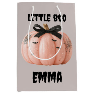 Little Boo Personalisiert Halloween Pumpkin Mittlere Geschenktüte