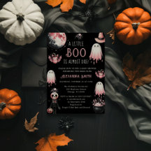 Little Boo Pink & Black Halloween Girl Babydusche
