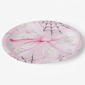 Little Boo PINK Bow Baby Dusche Pappteller (Schrägansicht)