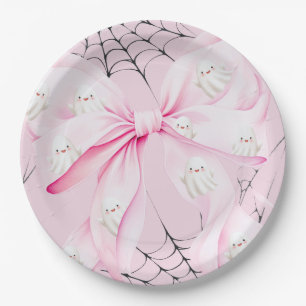 Little Boo PINK Bow Baby Dusche Pappteller