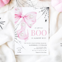 Little Boo PINK Bow Baby Shower Einladung