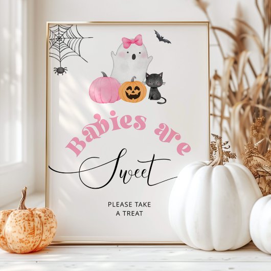Little Boo pink Geist Halloween Babys sind süß Poster