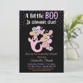 Little Boo Pink Girl Ghost Baby Dusche Einladung (Stehend Vorderseite)