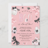 Little Boo Pink Halloween Girl Babydusche Einladung (Vorderseite)