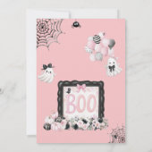 Little Boo Pink Halloween Girl Babydusche Einladung (Rückseite)