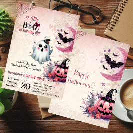 Little Boo Pink Jack Halloween Ghost 1. Geburtstag Einladung