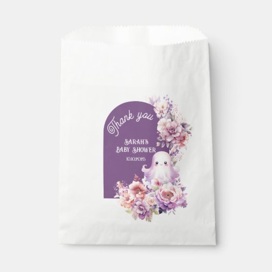 Little Boo pink spuke Babydusche danke Geschenktütchen (Vorderseite)