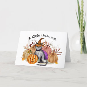 Little Boo Poem Cat in Hexenhut Baby Shower Dankeskarte