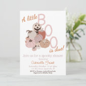 Little Boo Pumpkin Girl Kinderdusche Einladung (Stehend Vorderseite)