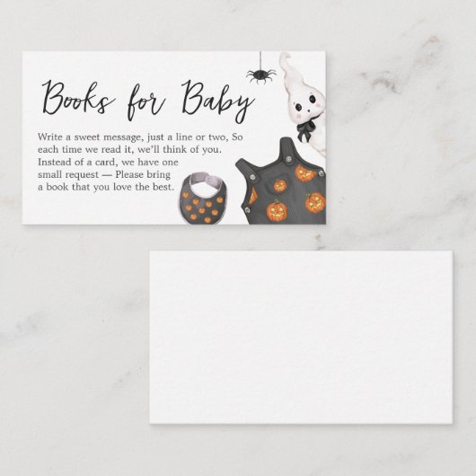Little Boo Pumpkin Halloween Baby Books for Baby Begleitkarte (Vorne/Hinten)