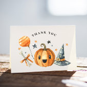 Little Boo Pumpkin Halloween Baby Shower Dankeskarte