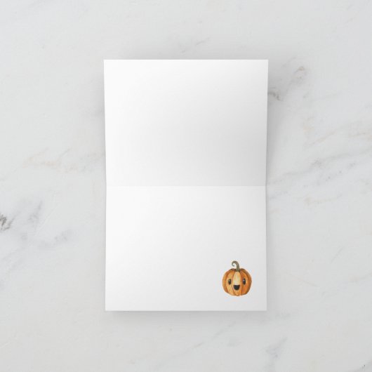 Little Boo Pumpkin Halloween Baby Shower Dankeskarte (Innenseite)