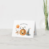 Little Boo Pumpkin Halloween Baby Shower Dankeskarte (Vorderseite)