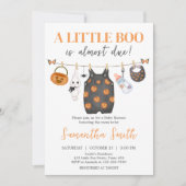 Little Boo Pumpkin Halloween Baby Shower Einladung (Vorderseite)